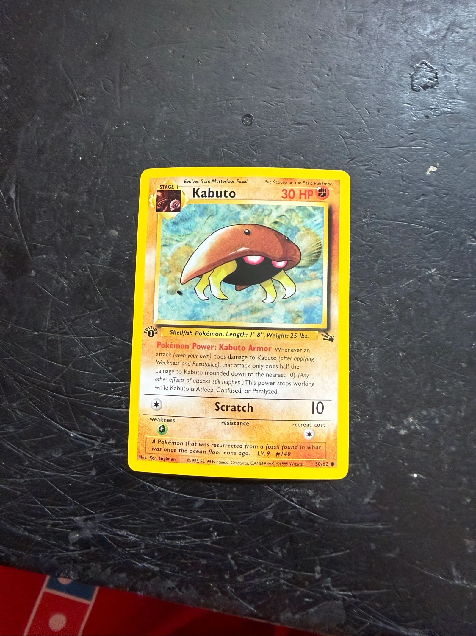Carta Pokemon Kabuto Fossil First Edition 